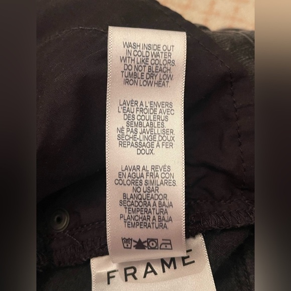 Frame black Le crop mini boot fringe hem jeans women’s size 23 - Picture 7 of 7